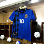 Koyu Mavi Milli Takım Arjantin Mavi Desenli T-Shirt Halı Saha Forması Tişört