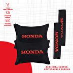 Kırmızı Honda Nakışlı Yastık Seti