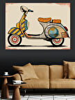 Retro Tarzda Vespa Dekoratif Kanvas - Mdf Ahşap Tablo