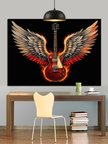 Melek Kanatlı Elektrogitar İllüstrasyonu Dekoratif Kanvas - Mdf Ahşap Tablo