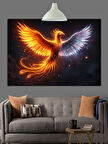 Anka Kuşu Yükselen Alev Dekoratif Kanvas - Mdf Ahşap Tablo