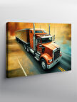 Kanvas Tablo Turuncu Tır İllüstrasyonu 50cmx70cm