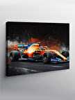 Kanvas Tablo Turuncu Yarış Arabası 50cmx70cm