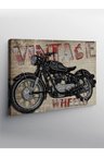 Kanvas Tablo Chopper Motosiklet Ve Ayıcık