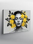 Kanvas Tablo Sarı Çiçek Taçlı Kadın