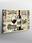 Kanvas Tablo Şarap Ve Vintage Poster