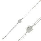 925 Ayar Gümüş Beyaz Taşlı Bileklik