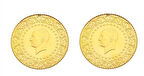 2 Adet Yeni Tarihli Tam Altın (Darphane) Kulpsuz