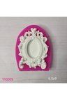 YY0355-Kenarları Oymalı Ortası Elips Çerçeve Silikon Kalıp-6,5x9cm