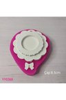 YY0360-Fırfırlı Gül Desenli Fiyonklu Yuvarlak Çerçeve Silikon Kalıp-8,5cm