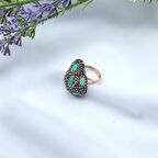 Gümüş Turkuaz Taşlı Yüzük