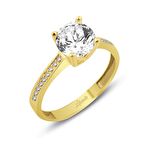 Tektaş Sarı Altın Yüzük 14 Ayar