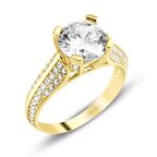 Tektaş Yüzük Kenarı Çift Sıra Taşlı