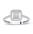 Baget Montürlü Beyaz Altın Yüzük