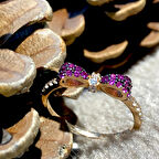 Taşlı Fiyonk Altın Yüzük