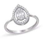 Taşlı Damla Altın Yüzük