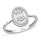 Yuvarlak Kesim Baget Altın Yüzük