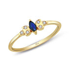 Markiz Kesim Taşlı Altın Yüzük