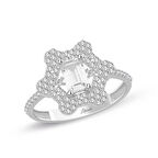 Baget Taşlı Fantezi Beyaz Altın Yüzük