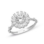 Markiz Taşlı Beyaz Altın Yüzük