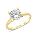 Badem Tırnak Altın Tektaş Yüzük