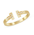 T Model Taşlı Altın Yüzük