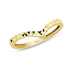 V Model Lazerli Altın Yüzük