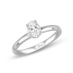 Oval Taşlı Tektaş Beyaz Altın Yüzük