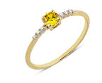 14 Ayar Altın Sarı Yan Taşlı Yüzük YZK007A