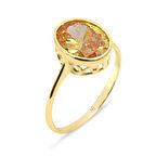 Citrine Taşlı Altın Yüzük (YZK0114)