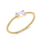 Altın Baget Taşlı Spor Yüzük (YZK0241)