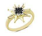 Harem Altın 14 Ayar Altın Siyah Taşlı Yıldız Model Yüzük YZK066B