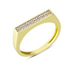 14 Ayar Altın Çift Sıra Taşlı Yüzük YZK071