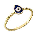 14 Ayar Altın Mineli Damla Göz Yüzük YZK090B