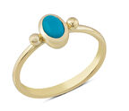 14 Ayar Altın Mavi Taşlı Sıvamalı Yüzük YZK248