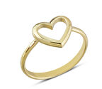14 Ayar Altın Taşsız Kalp Yüzük YZK311