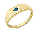Harem Altın 14 Ayar Altın Mavi Taşlı Kutup Yıldızı Yüzük YZK364