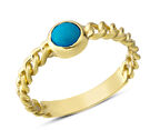 Harem Altın 14 Ayar Altın Mavi Taşlı Zincir Kollu Yüzük YZK385