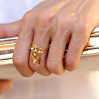 14 Ayar Altın Firuze Kare Yüzük