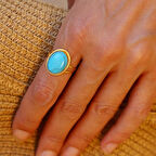 14 Ayar Altın Meftul Firuze Yüzük