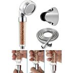 Yayke Filtreli ve Su Tasarruflu Arıtmalı Duş Başlığı Seti Boncuklu Başlık Hortum ve Mafsal Set