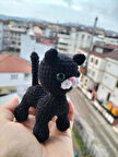 Amigurumi siyah kedi oyuncak 