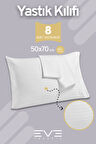 8 Adet Çizgili Pamuk Saten Antibakteriyel Fermuarlı Yıkanabilir Otel Lüks Yastık Kılıfı 50x70cm 