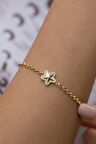Doç Zincir Yıldız Altın Bileklik
