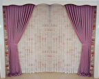 Eflatun Renk Fon Kadife Perde Çift Kanat 1/3 Sık Pileli Dikim V-29