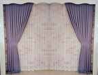 Lila Renk Fon Kadife Perde Çift Kanat 1/3 Sık Pileli Dikim V-30