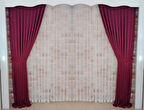 Şarap Renk Renk Fon Kadife Perde Çift Kanat 1/3 Sık Pileli Dikim V-37