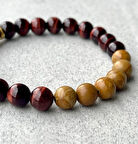 Alnis Atelier Ardıç Ağacı ve Kızıl Kaplan Gözü Doğal Taş Bileklik