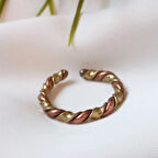 Bakır Burgu Desenli Ayarlanabilir Yüzük