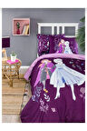 Frozen Natural Fitted (Lastikli Çarşaf) Tek Kişilik Disney Lisanslı Nevresim Takımı Lila